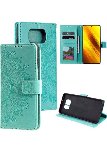 Baskılı Mandala Çiçek Cüzdan Deri Kılıf Xiaomi Poco X3 Nfc/poco X3/x3 Pro-Chyan Için (Yurt Dışından)