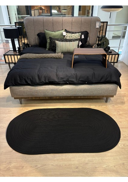 Oval Hasır Görünümlü Jüt Kilim