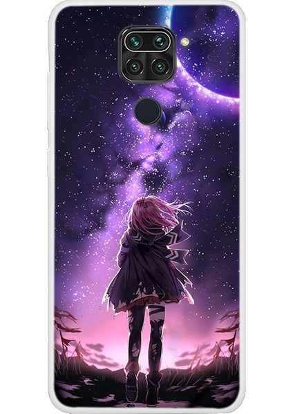 Desen Baskı Yumuşak Tpu Geri Kılıf Xiaomi Redmi Için Yumuşak Kaplama Not 9/10X 4g-Girl ve Moonlight (Yurt Dışından)