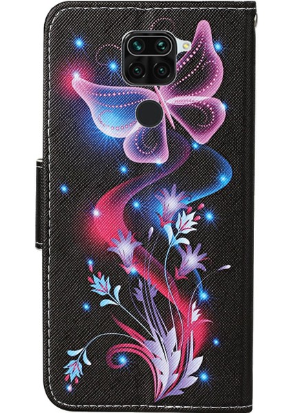 Desen Baskı Stand Cüzdan Deri Kılıfı Xiaomi Redmi Note 9/redmi 10X 4g-Işıklı Kelebek (Yurt Dışından) fırsatları