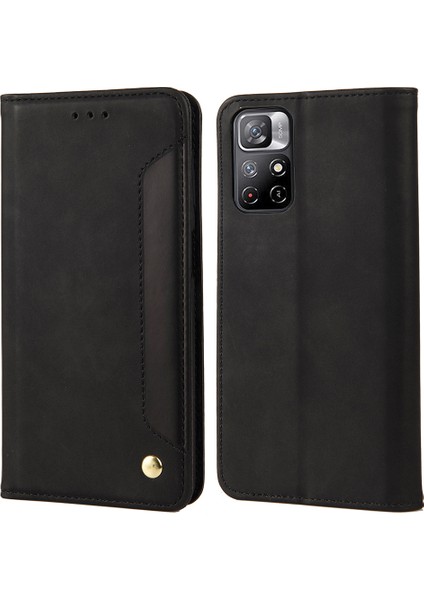 Xiaomi Redmi Için Note 11 5g (Çin) (Mediatek)/not 11T 5g/not 11S 5g Renk Ekleme Tam Koruma Deri Stand Cüzdan Kapağı Telefon Kılıf Black (Yurt Dışından)