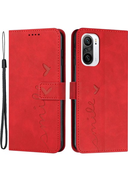Xiaomi Için Redmi K40/K40 Pro/poco F3/mi 11I/MI 11X/MI 11X Pro Cüzdan Kılıf Kalp Şekli Baskılı Cilt Touch Hissed Hisse (Yurt Dışından)