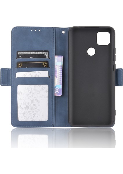 Pu Deri Cüzdan Stand Kapak Kılıfı Xiaomi Redmi 9 (Hindistan)/xiaomi Redmi 9c/redmi 9c Nfc/redmi 10A-MAVI (Yurt Dışından) fırsatları