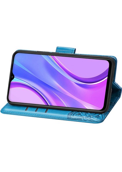 Xiaomi Için Redmi 9 Anti-Çizgi Pu Deri Deri Manyetik Kapanma Telefon Cüzdan Kapağı Baskılı Kelebek Desen Standı Case-Blue (Yurt Dışından) modelleri