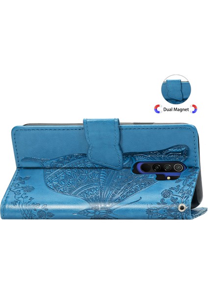 Xiaomi Için Redmi 9 Anti-Çizgi Pu Deri Deri Manyetik Kapanma Telefon Cüzdan Kapağı Baskılı Kelebek Desen Standı Case-Blue (Yurt Dışından) fırsatları