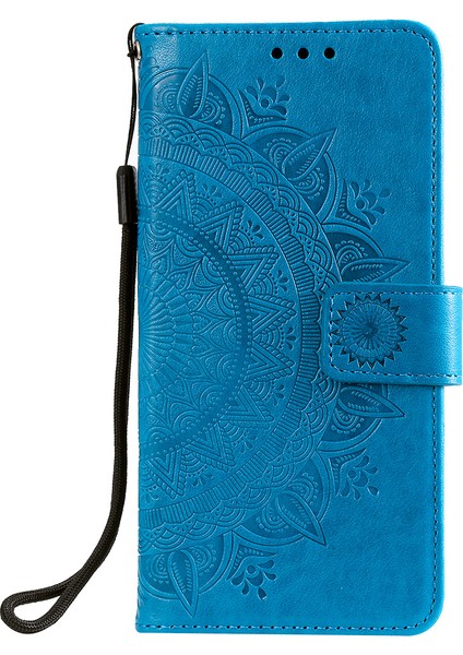 Xiaomi Için Redmi 10 4g (2021)/REDMI 10 2022 4g/redmi 10 Prime/redmi Not 11 4g (Mediatek) Basılı Mandala Çiçek Pu Deri Deri Cüzdan Stand Telefon Flip Kapak Kılıf Kılıfı Mavisi (Yurt Dışından) fiyatları