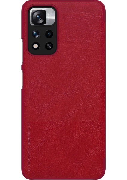 Pu Deri+ Pc Tam Koruma Telefon Kılıfı Kart Tutucu ile Xiaomi Redmi Note 11 Pro 5g (Çin) (Mediatek)/11 Pro+ 5g-Red (Yurt Dışından) modelleri