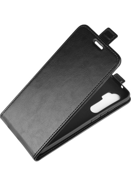 Xiaomi Mi Için Çılgın At Skin Dikey Flip Deri Kılıf Not 10 Lite-Black (Yurt Dışından)