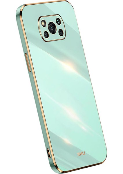 Xıaomı Poco X3/x3 Pro/x3 Nfc Için Xinli Telefon Kılıfı, Damla Kanıtı Elektrapan Altın Kenar Tpu Koruyucu Arka Kapak Kapağı- (Yurt Dışından)