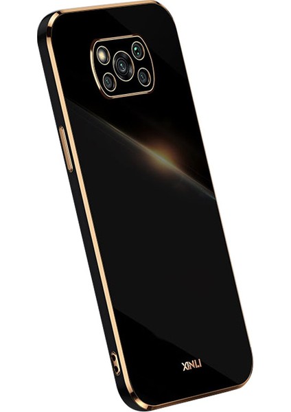 Xıaomı Poco X3/x3 Pro/x3 Nfc Için Xinli Telefon Kılıfı, Damla Geçirmez Elektrokaplatma Altın Kenar Tpu Koruyucu Arka Kapak Black (Yurt Dışından)