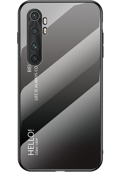 Gradyan Renk Temsilli Cam+Pc+Tpu Hibrit Kapak Xiaomi Mi Note 10 Lite-Gre (Yurt Dışından)