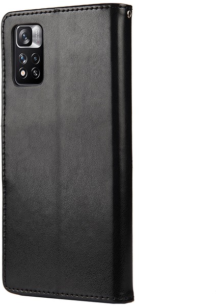 Baskılı Kelebek Çiçek Deseni Pu Deri Manyetik Flip Kapak Standı Özellik Xiaomi Redmi Için Cüzdan Telefon Kılıfı Not 11 Pro 5g (Çin) (Mediatek)/not 11 Pro+ 5g-Black (Yurt Dışından) modelleri