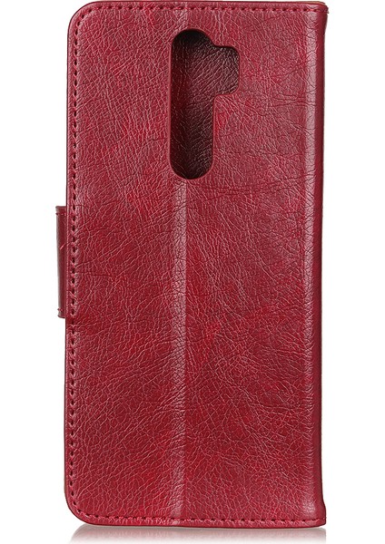 Nappa Doku Xiaomi Redmi Için Deri Deri Cüzdan Kılıfı 9-Kırmızı (Yurt Dışından) modelleri