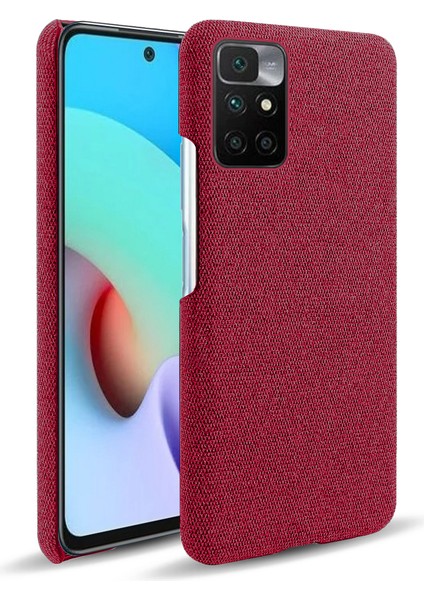 Telefon Kapağı Xiaomi Redmi Için Iyi Korumalı Bez Kaplamalı Plastik Telefon Kılıfı Not 11 4g (Mediatek)/10 4g (2021)/10 2022 4g-Kırmızı (Yurt Dışından)