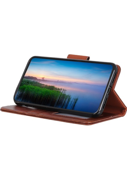 Cüzdan Tasarımı Tam Koruma Nappa Doku Xiaomi Redmi K40/K40 PRO/K40 Pro+/mi 11I/POCO F3-Brown Için (Yurt Dışından)