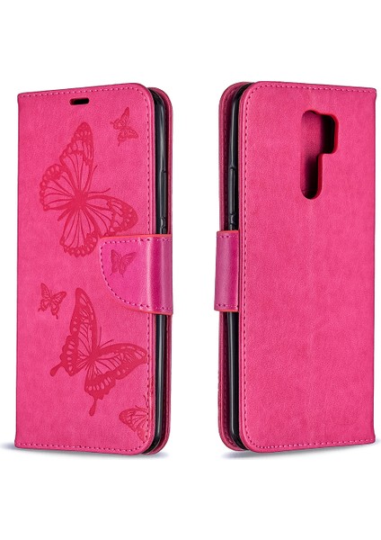 Baskı Kelebekleri Cüzdan Stand Flip Deri Telefon Kabuğu Xiaomi Redmi 9-Rose Için (Yurt Dışından) fırsatları