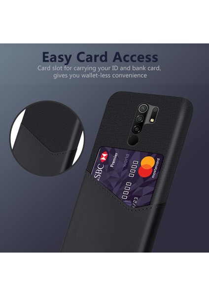 Xiaomi Redmi 9-Black Için Kumaş+Pu Deri Kaplı Pc Kapağı (Yurt Dışından) fırsatları
