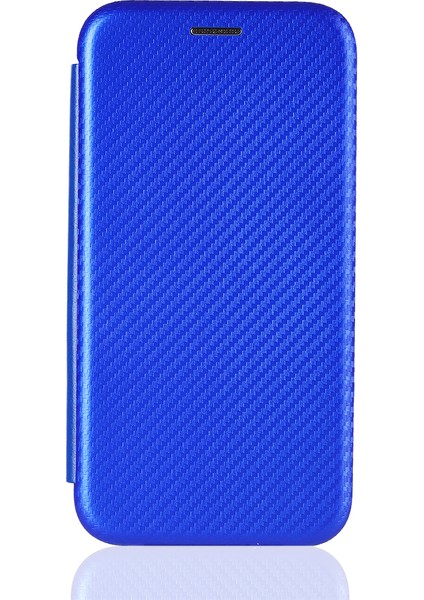 Karbon Fiber Kart Tutucu Xiaomi Poco X3/poco X3 Nfc-Blue Için Otomatik Absorlanmış Deri Kılıf (Yurt Dışından)