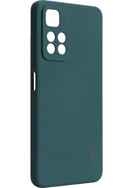 Düz Renk Düz Kenar Sıvı Silikon Kesin Kesme Şok Geçirmez Telefon Kılıfı Xiaomi Redmi Note 11 Pro 5g (Çin) (Mediatek)/not 11 Pro+ 5g-Dark Yeşil (Yurt Dışından)