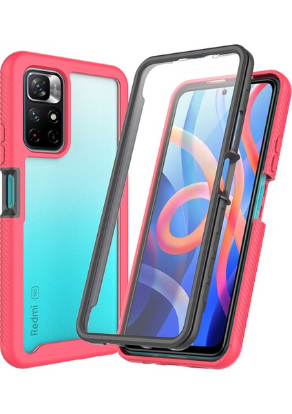 Xiaomi Redmi Için Note 11 5g (Çin) (Mediatek)/not 11S 5g/not 11T 5g Tam Kapsam Pc+Tpu+Pet Ekran Koruyucu 3-1 Arada Telefon Kılıfı Kabuk Pembe (Yurt Dışından)