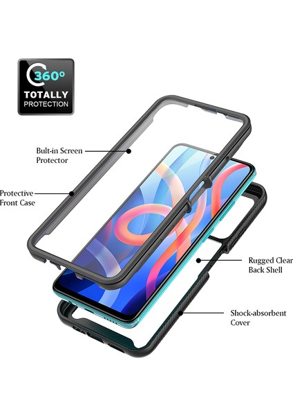 Xiaomi Redmi Için Note 11 5g (Çin) (Mediatek)/not 11S 5g/not 11T 5g Tam Kapsam Pc+Tpu+Pet Ekran Koruyucu 3-1 Arada Telefon Kılıfı Kabuk Pembe (Yurt Dışından)