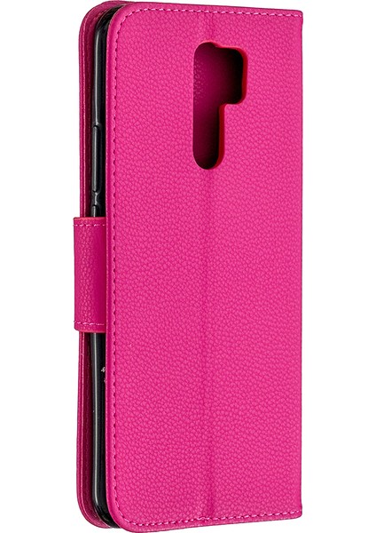 Xiaomi Redmi 9-Rose Için Cüzdan Kapağı ile Litchi Cilt Şık Deri (Yurt Dışından) modelleri