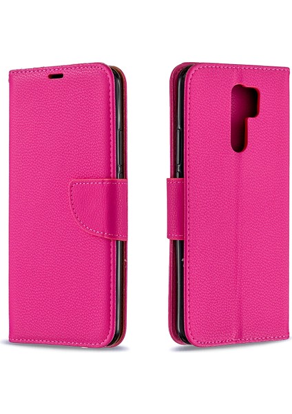 Xiaomi Redmi 9-Rose Için Cüzdan Kapağı ile Litchi Cilt Şık Deri (Yurt Dışından) fırsatları