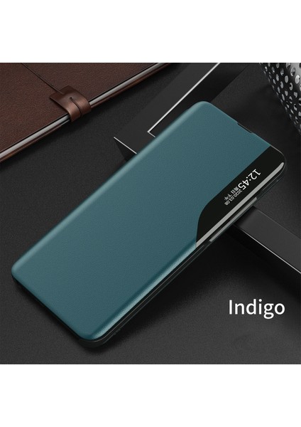 Xiaomi Redmi Için Pencere Deri Telefon Kapağını Görüntüle Note 9 Pro-Yeşil (Yurt Dışından) fiyatları