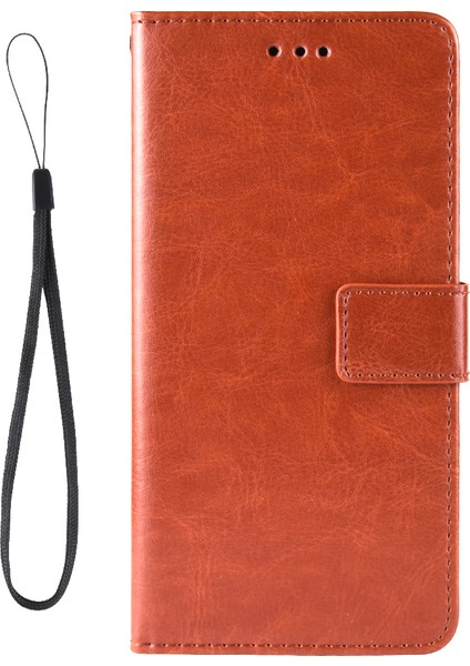 Çılgın At Doku Anti Drop Anti-Drop Şık Pu Deri Cüzdan Xiaomi Için Kullanışlı Kayış ile Manyetik Kapanma Kılıfı Not 11 Pro+ 5g/redmi Note 11 Pro 5g (Çin) (Mediatek) -Brown (Yurt Dışından) fiyatları
