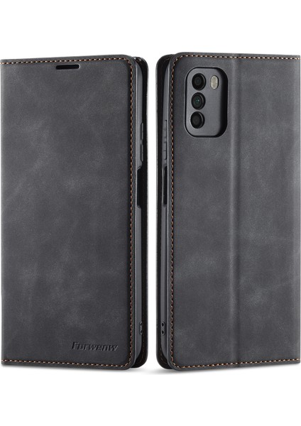 Xiaomi Poco M3-Black Için Cilt Hissi Deri Çantası (Yurt Dışından)