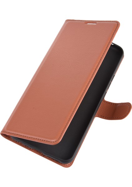 Litchi Doku Cüzdan Stand Deri Kapak Kılıfı Xiaomi Redmi 9-Brown (Yurt Dışından) fiyatları