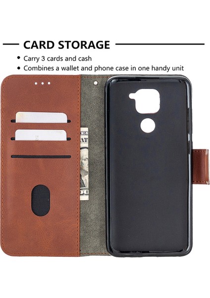 Xiaomi Redmi Için Timsah Deri Çeşitli Renkli Deri Cüzdan Kılıfı Not 9/redmi 10X 4g-Brown (Yurt Dışından) modelleri