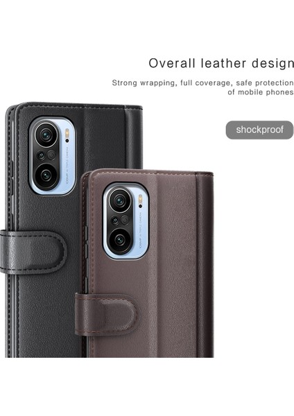 Xiaomi Mi 11I/POCO F3/redmı K40/REDMI K40 Pro/redmi K40 Pro+ Split Orijinal Deri Kitap Cüzdan Flip Kılıf Tam Koruma Folio Stand Kapak Koruyucu-Brown (Yurt Dışından) fiyatları