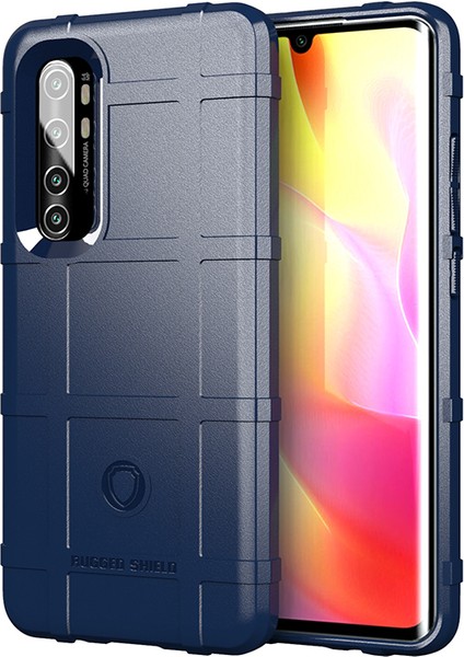 Anti-Shock Square Grid Doku Xiaomi Mi Için Tpu Kapağı Not 10 Lite-Blue (Yurt Dışından)