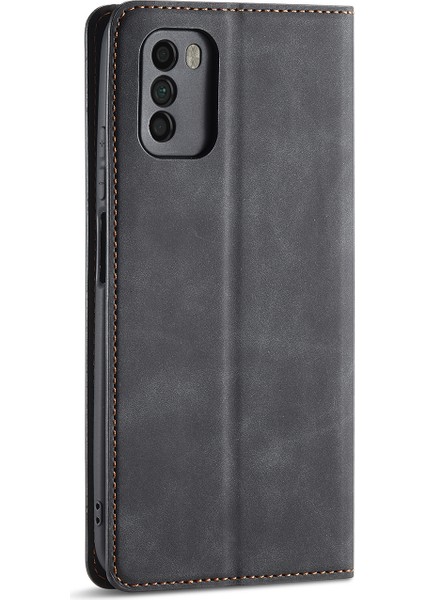 Xiaomi Poco M3-Black Için Cilt Hissi Deri Çantası (Yurt Dışından)