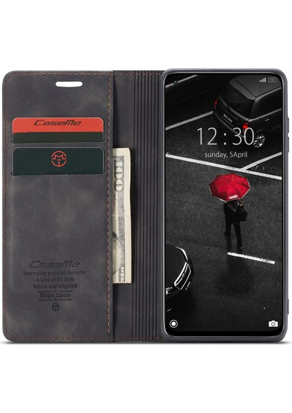 Xiaomi Mi 10T 5g/mi 10T Pro 5g-Black Için Otomatik Emilmiş Deri Stand Cüzdan Kapak Kılıfı (Yurt Dışından)