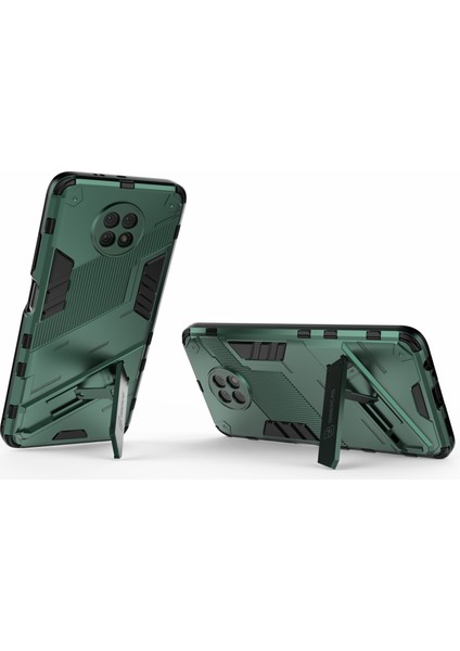 Kickstand Tasarım Anti-Drop Pc+Tpu Xiaomi Redmi Için Hibrid Telefon Kılıfı Kapak Not 9 5g/redmi Note 9t 5g-Green (Yurt Dışından)