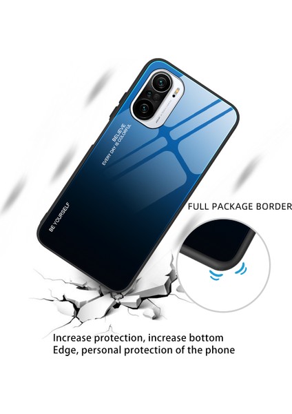 Xiaomi Redmi K40/REDMI K40 Pro/poco F3/mi 11I Için Ince Hafif Hafif Temperli Cam Gradyan Arka Kasa Kapağı (Yurt Dışından)