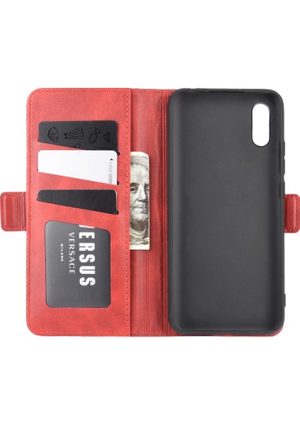 Mıknatıs Kapatma Deri Cüzdan Standı Xiaomi Redmi 9A-KIRMIZI Için Telefon Kasası Kapağı (Yurt Dışından) fırsatları