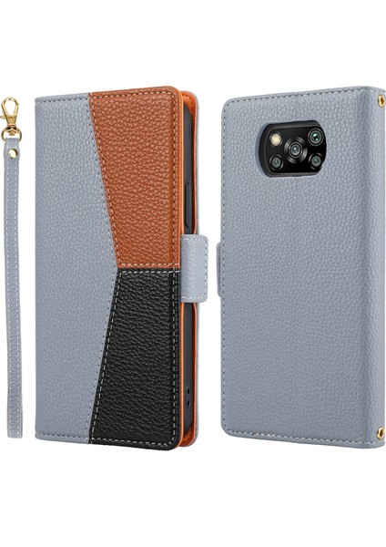 Ekleme Tasarım Litchi Doku Deri Deri Şok Geçirmez Cüzdan Xiaomi Için Kayış ile Stand Flip Kapak (Yurt Dışından)