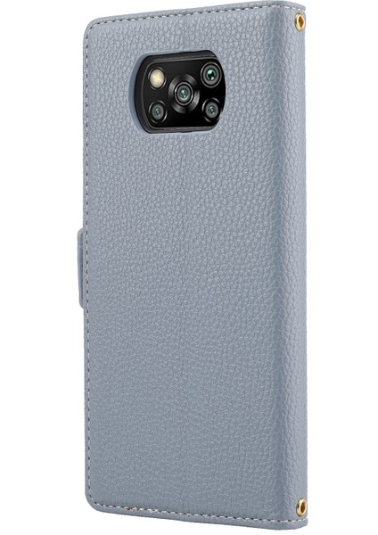 Ekleme Tasarım Litchi Doku Deri Deri Şok Geçirmez Cüzdan Xiaomi Için Kayış ile Stand Flip Kapak (Yurt Dışından)