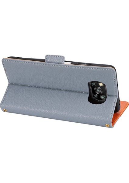 Ekleme Tasarım Litchi Doku Deri Deri Şok Geçirmez Cüzdan Xiaomi Için Kayış ile Stand Flip Kapak (Yurt Dışından)