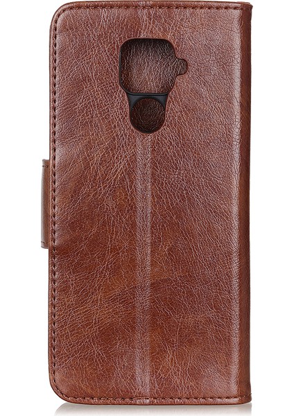 Nappa Cilt Bölünmüş Deri Cüzdan Kabuğu Xiaomi Redmi Note 9/redmi 10X 4g-Brown (Yurt Dışından)
