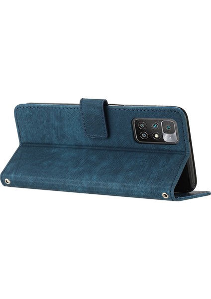 Xiaomi Için Redmi Note 11 4g (Mediatek)/redmi 10 2022 4g/redmi 10 4g (2021)/REDMI 10 Prime Phone Deri Kılıf Stand Stand Kapak Sapfire (Yurt Dışından) fırsatları