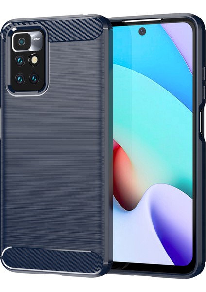 1.8mm Leke Dayanıklı Fırçalı Karbon Fiber Doku Tpu Geri Kılıf Xiaomi Redmi Için Cep Telefon Kapağı Not 11 4g (Mediatek)/redmi 10 4g (2021)/REDMI 10 2022 4g/10 Prime-Blue (Yurt Dışından)