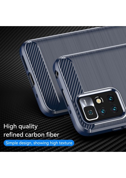 1.8mm Leke Dayanıklı Fırçalı Karbon Fiber Doku Tpu Geri Kılıf Xiaomi Redmi Için Cep Telefon Kapağı Not 11 4g (Mediatek)/redmi 10 4g (2021)/REDMI 10 2022 4g/10 Prime-Blue (Yurt Dışından) fiyatları