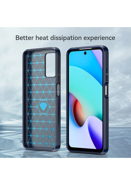 1.8mm Leke Dayanıklı Fırçalı Karbon Fiber Doku Tpu Geri Kılıf Xiaomi Redmi Için Cep Telefon Kapağı Not 11 4g (Mediatek)/redmi 10 4g (2021)/REDMI 10 2022 4g/10 Prime-Blue (Yurt Dışından) fırsatları
