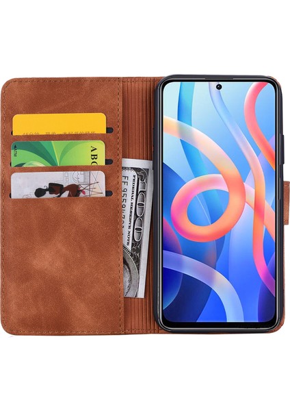 Baskı Çiçek Telefon Kapağı Çekmeye Dirençli Anti-Güz Cüzdan Tasarım Deri Kılıf Stand Boyu Xiaomi Redmi Not 11 5g (Çin) (Mediatek)/redmi Not 11T 5g/redmi Not 11S 5g-Brown (Yurt Dışından) fırsatları