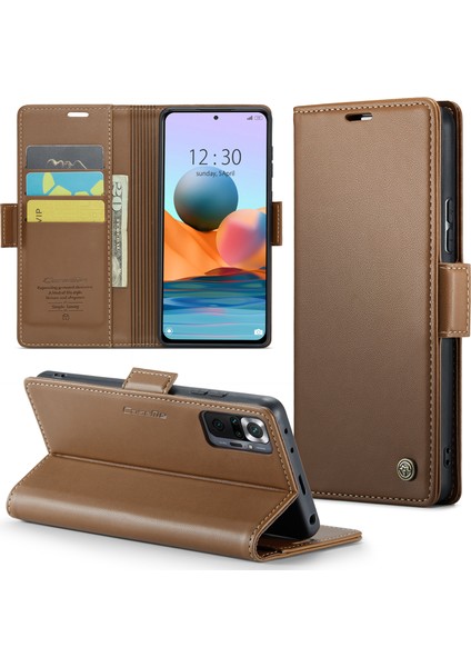 Xiaomi Redmi Için Telefon Kılıfı Note 10 Pro 4g (Hindistan)/(Global)/note 10 Pro Max 4g Rfıd Engelleme Cüzdan Stand Deri Kapak Kılıfı (Yurt Dışından)