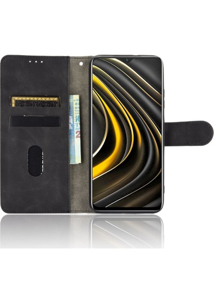 Xiaomi Poco M3-Black Için Hassas Pu Deri Cüzdan Cep Telefonu Kasası (Yurt Dışından)